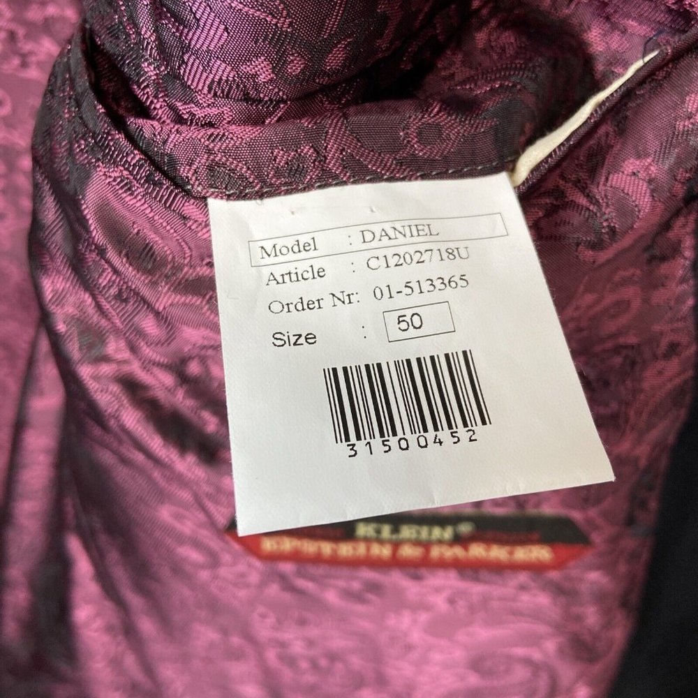 Klein Epstein & Parker Vitale Barberis Canonico Super 110s Black Blazer Sz 42 - Picture 6 of 8